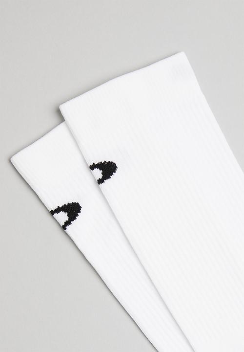 Oakley - Ribbed ellipse long socks - white