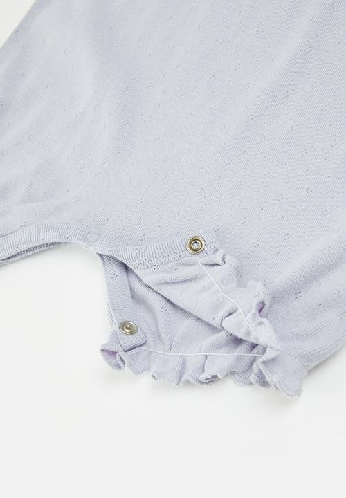 Pop Candy - Baby girls flutter sleeve romper - lilac