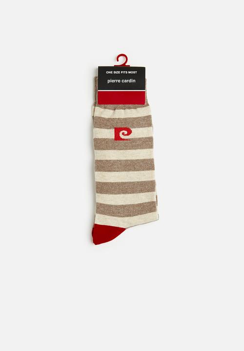 Pierre Cardin - Stripe toe cap socks - taupe