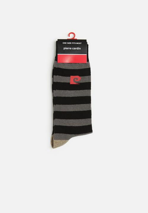 Pierre Cardin - Stripe toe cap socks - black