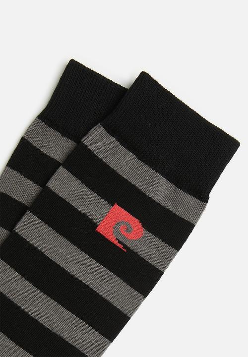 Pierre Cardin - Stripe toe cap socks - black