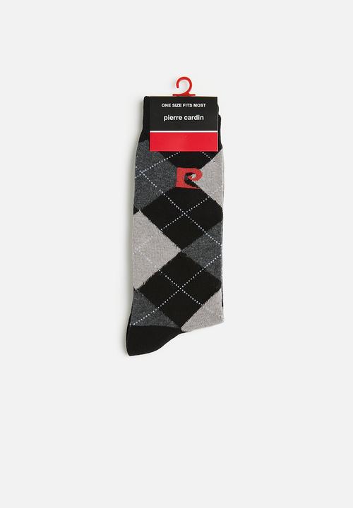 Pierre Cardin - Full argyle socks - black