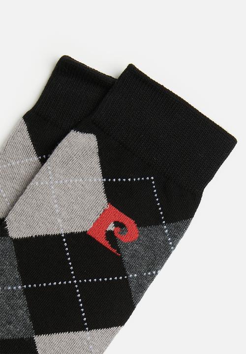 Pierre Cardin - Full argyle socks - black