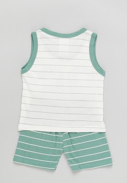 Pop Candy - Boys tank top & shorts set - green