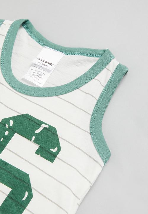 Pop Candy - Boys tank top & shorts set - green