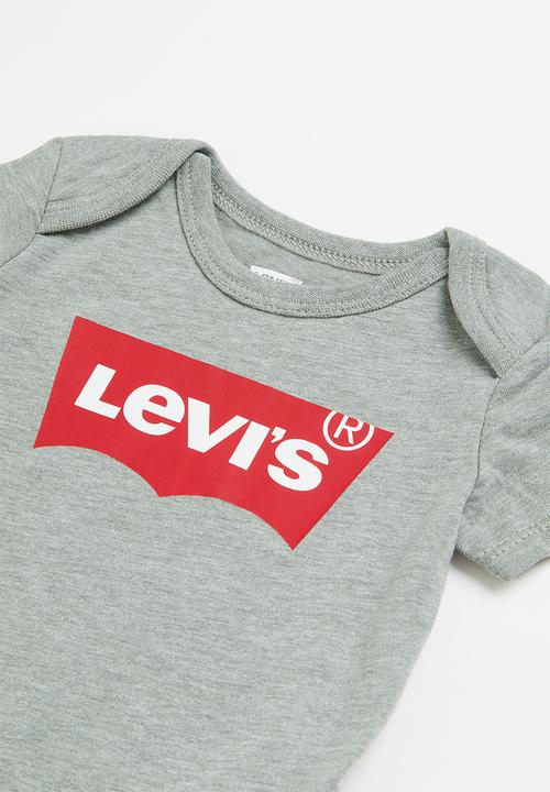 Levi’s® - Lhn batwing 2 pack bodysuit - grey heather & navy 