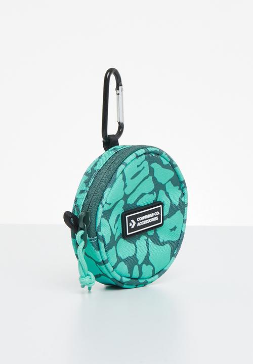 Converse - Utility pouch print - forest pine/electric aqua