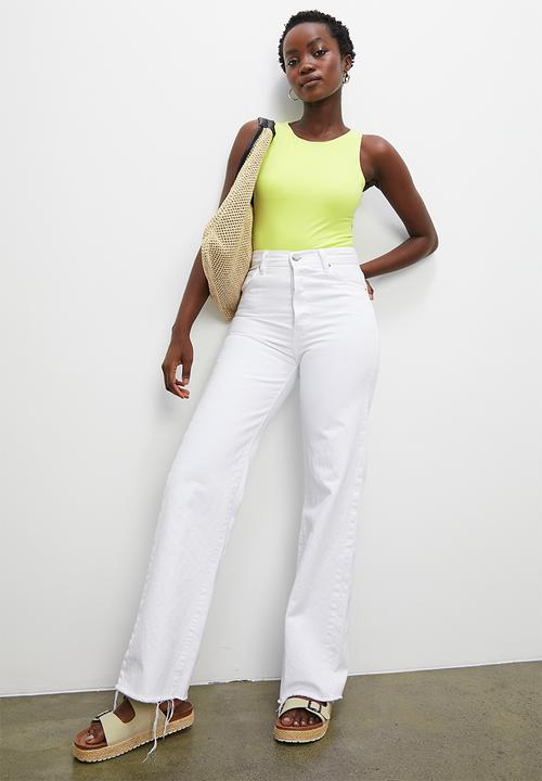 Superbalist - Single crew neck cutaway bodysuit - sunny lime