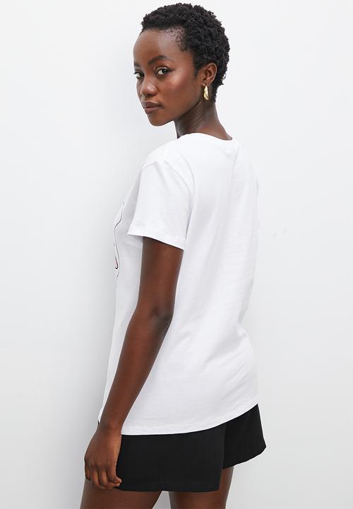 Superbalist - Relaxed tee - white pink face graphic