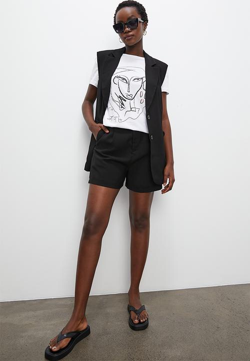 Superbalist - Relaxed tee - white pink face graphic