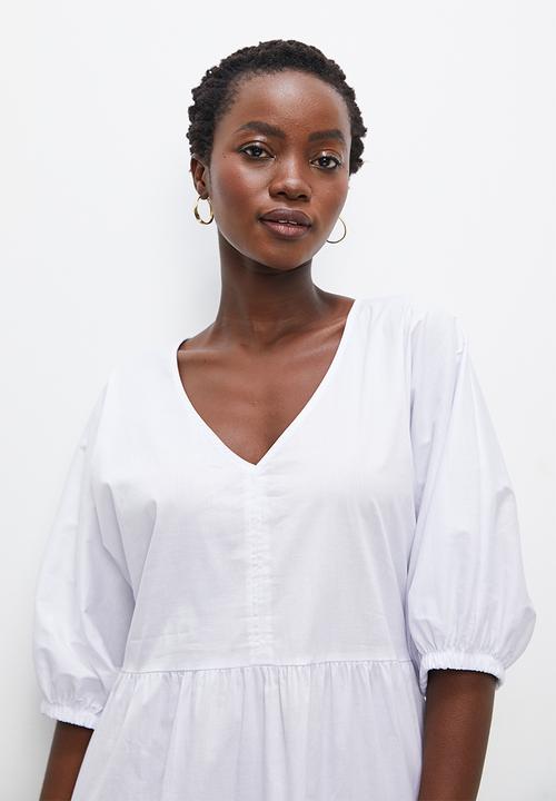 Superbalist - Tiered midi dress - white