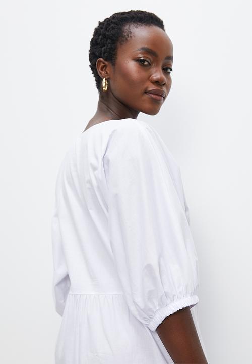 Superbalist - Tiered midi dress - white