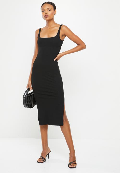 dailyfriday - Square neck bodycon - black