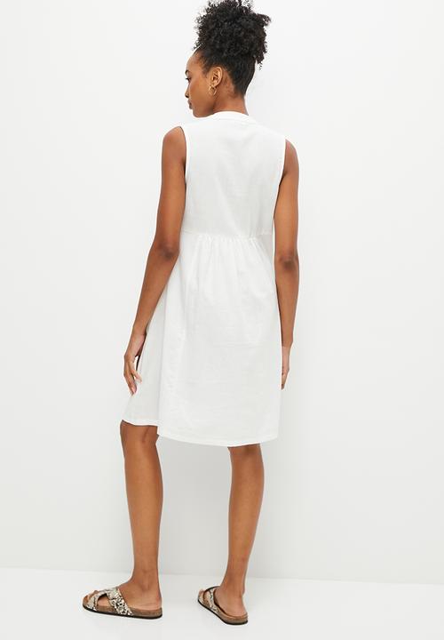 edit - Linen pocket detail swing dress - milk