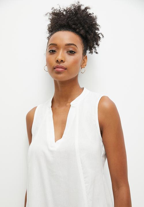 edit - Linen pocket detail swing dress - milk