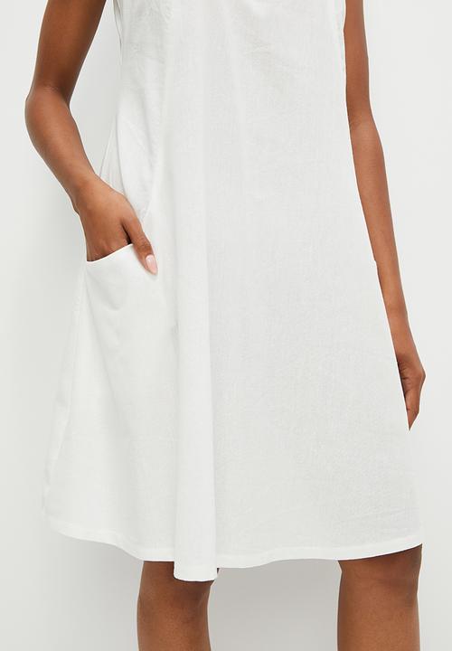 edit - Linen pocket detail swing dress - milk