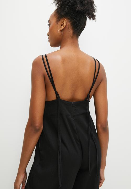 edit - Linen loose fit jumpsuit - black