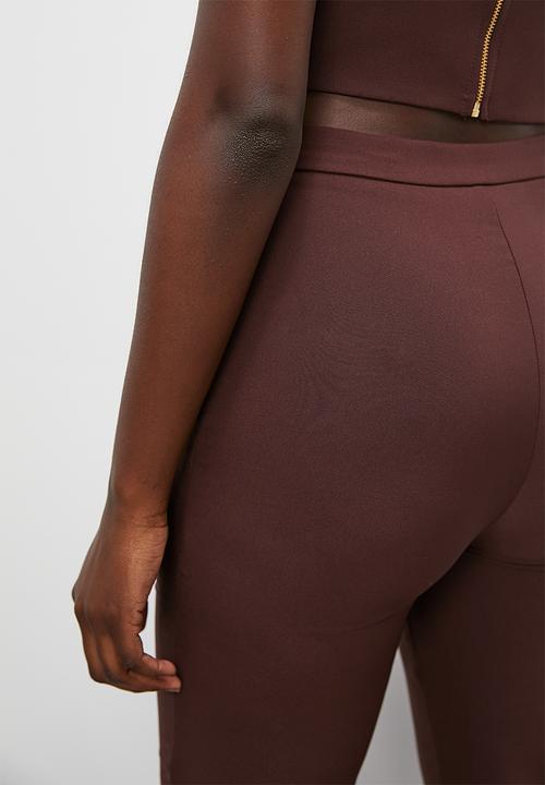 VELVET - Co-ord formal statement kick flare trouser - deep mahogany