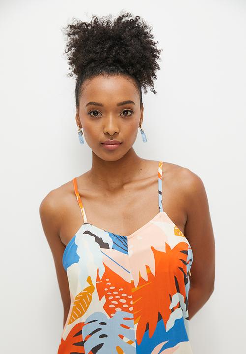 edit - Strappy v-neck wide leg jumpsuit - multi 