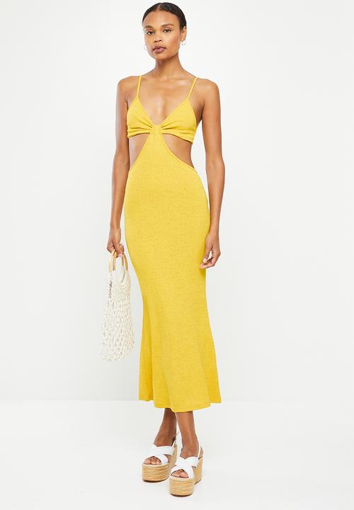 dailyfriday - Knot detail maxi dress - ochre