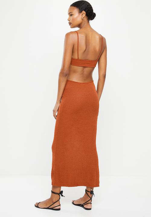 dailyfriday - Knot detail maxi dress - rust