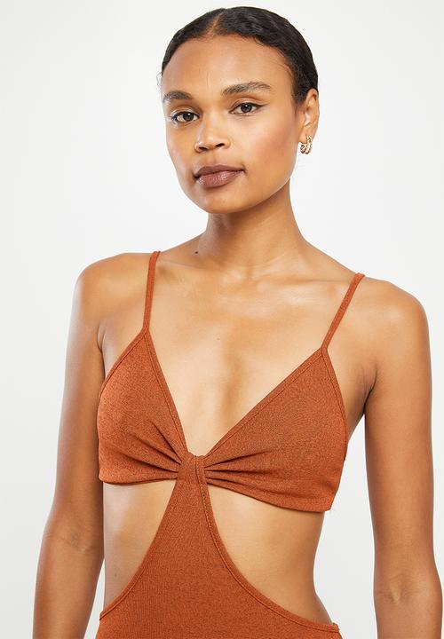 dailyfriday - Knot detail maxi dress - rust