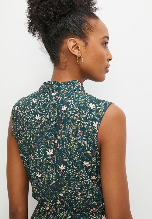 edit - Hanky hem fit & flare midaxi - teals meadow floral
