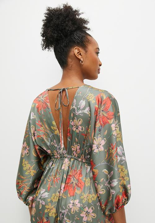 edit - Dolman sleeve boho tiered maxi - olives garden floral