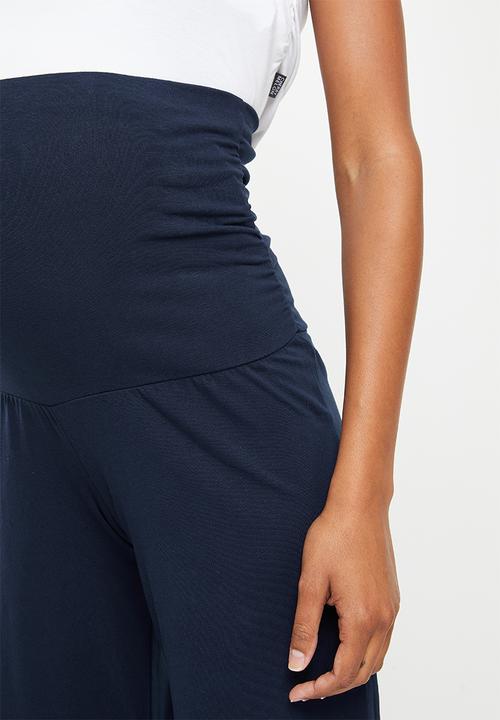 edit Maternity - Maternity ruched waist comfy wide leg - navy
