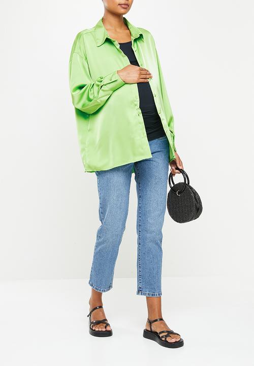 Cotton On - Maternity satin dad shirt - super green