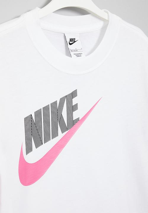 Nike - G nsw tee essntl boxy tee dnc - white & pink