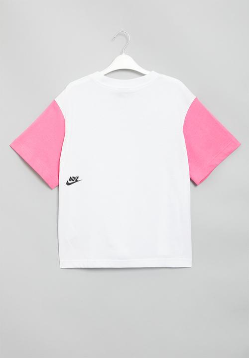Nike - G nsw tee essntl boxy tee dnc - white & pink