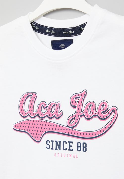 Aca Joe - Girls aca joe hd printed tee - white