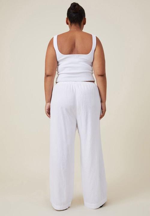 Cotton On - Curve haven wide leg pant - white