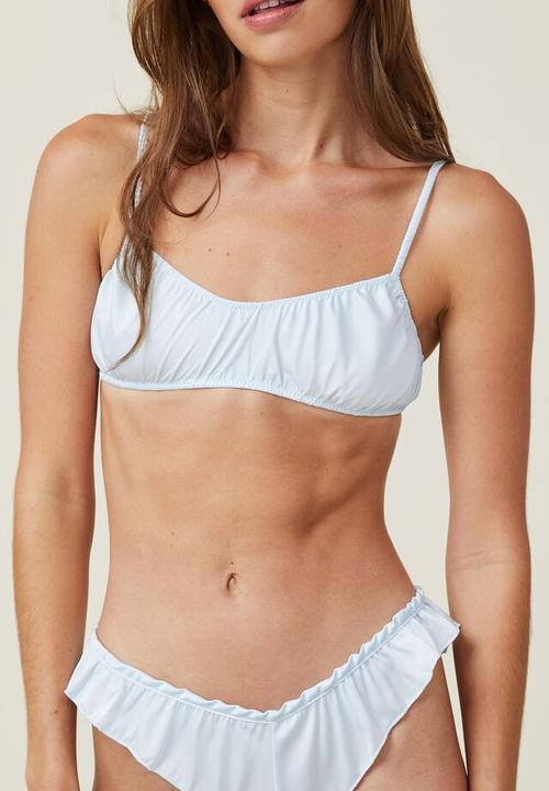 Cotton On - Satin gathered bralette - country air