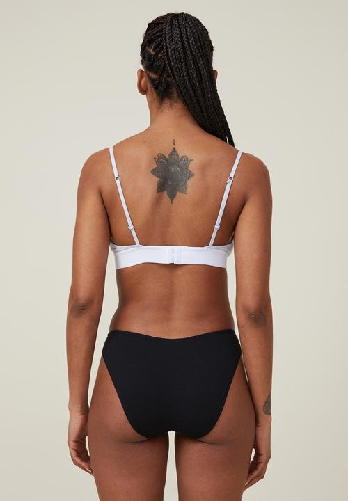 Cotton On - Organic cotton rib bikini brief - black