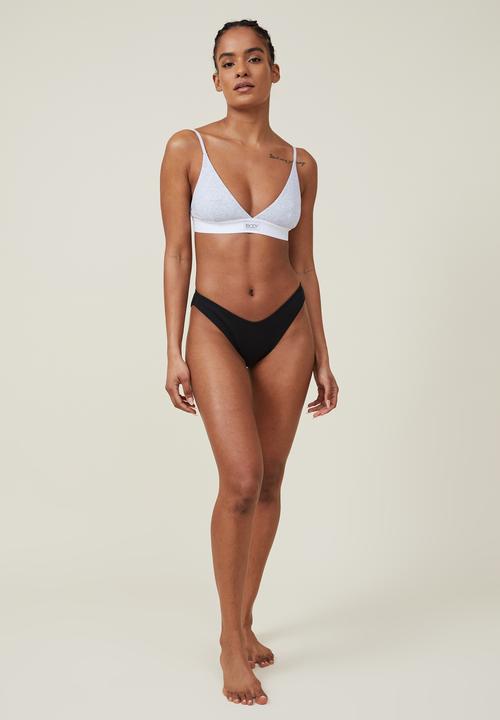 Cotton On - Organic cotton rib bikini brief - black