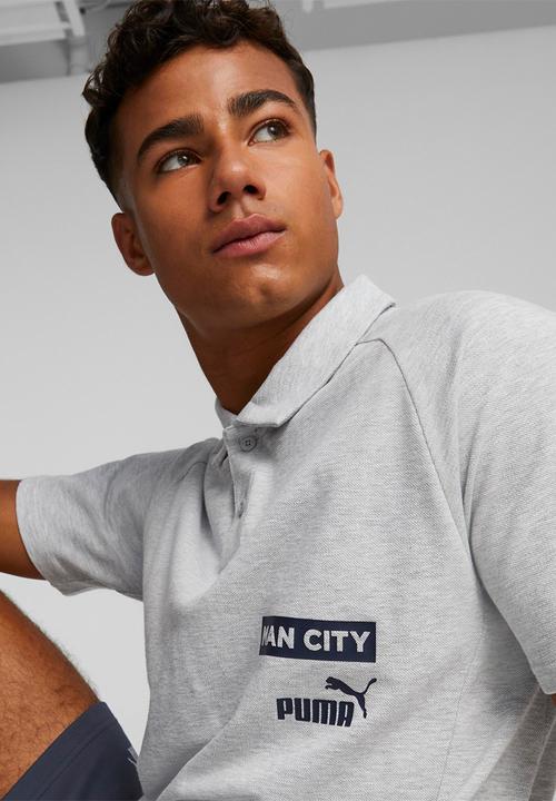 PUMA - Mcfc casuals polo - light gray heather & parisian night