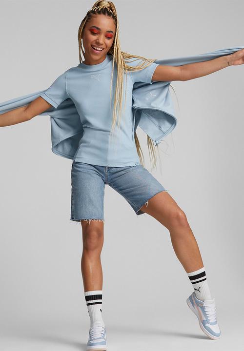 PUMA - Ess slim tee dress - blue wash