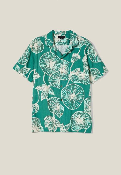 Cotton On - Riviera short sleeve shirt - green floral