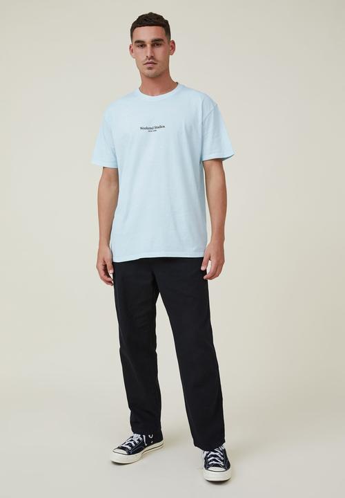 Cotton On - Easy T-shirt - blue mist/weekend studios serif