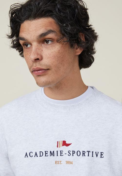 Cotton On - Graphic crew fleece - athletic marle/academie sportive