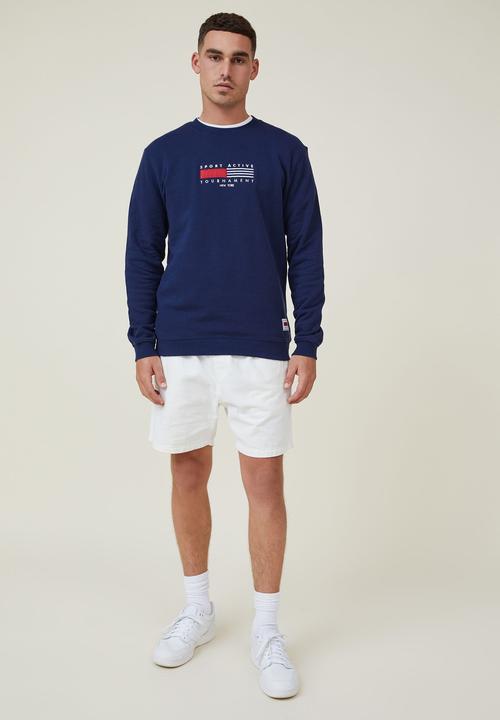 Cotton On - Graphic crew fleece - indigo/sport active