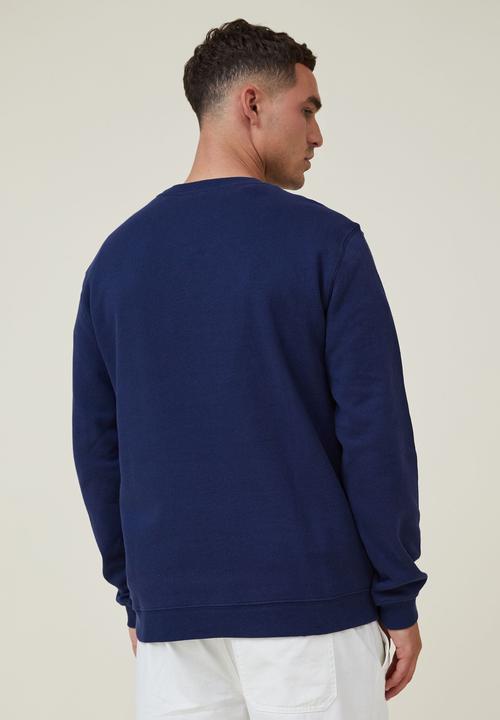 Cotton On - Graphic crew fleece - indigo/sport active