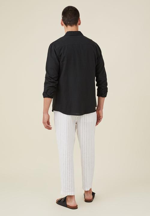 Cotton On - Linen pant - white thin stripe