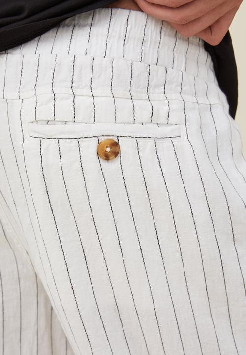 Cotton On - Linen pant - white thin stripe