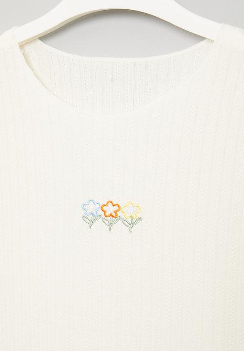 Pop Candy - Girls lettuce tee - white