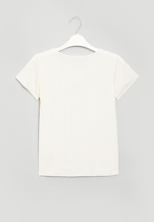 Pop Candy - Girls lettuce tee - white