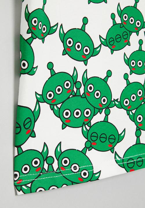 Pop Candy - Printed tee - white & green