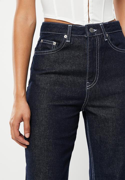 NA-KD - Wide leg high waisted denim- rinse wash